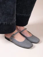 Pouent Gray Γυναικεία Δερμάτινα Mules Γκρι - Image 3
