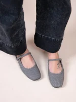 Pouent Gray Γυναικεία Δερμάτινα Mules Γκρι - Image 4