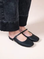 Pouent Noir Γυναικεία Δερμάτινα Mules Μαύρα - Image 3