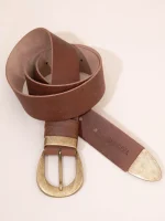Rond Marron Bronze Γυναικεία Δερμάτινη Ζώνη Καφέ