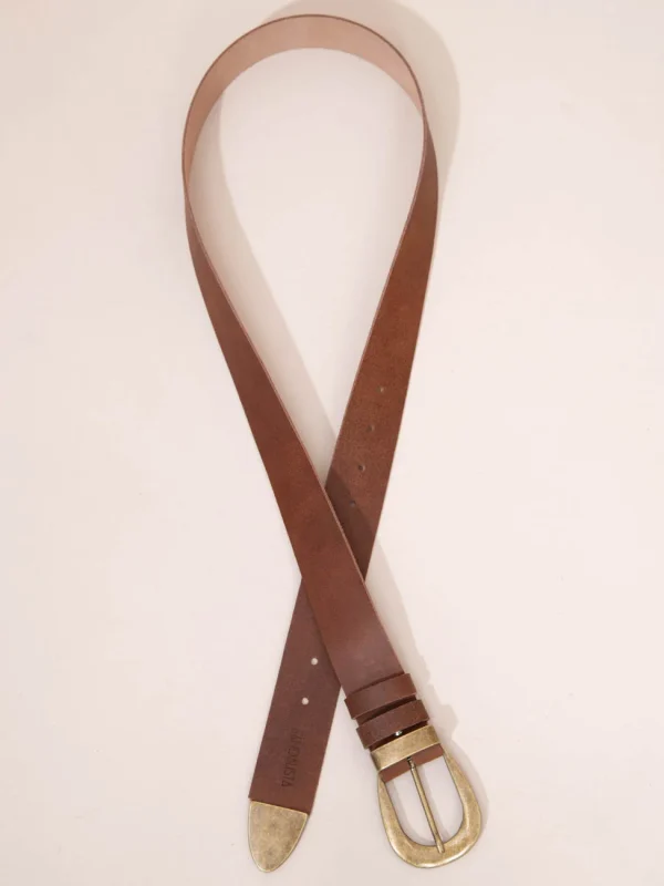 Rond Marron Bronze Γυναικεία Δερμάτινη Ζώνη Καφέ - Image 2