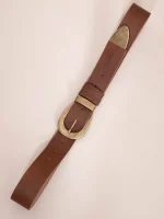 Rond Marron Bronze Γυναικεία Δερμάτινη Ζώνη Καφέ - Image 3