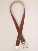 Rond Marron Dor Γυναικεία Δερμάτινη Ζώνη Καφέ - Image 3
