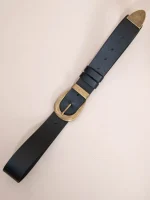 Rond Noir Bronze Γυναικεία Δερμάτινη Ζώνη Μαύρη - Image 2