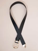 Rond Noir Dor Γυναικεία Δερμάτινη Ζώνη Μαύρη - Image 2