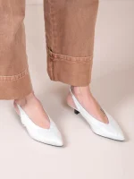 Serpe Blanc Γυναικεία Δερμάτινα Mules Με Τακούνι Λευκά - Image 5