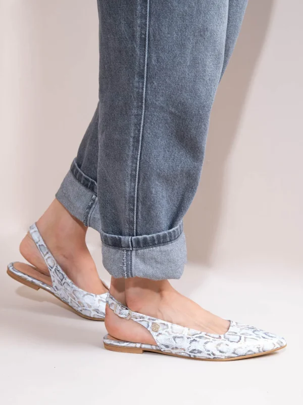 Serpe Gris Γυναικεία Δερμάτινα Mules Snake Print Γκρι - Image 2