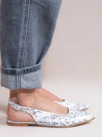 Serpe Gris Γυναικεία Δερμάτινα Mules Snake Print Γκρι - Image 3