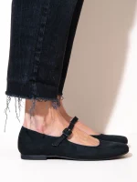 Ballerine Noir Γυναικείες Δερμάτινες Μπαλαρίνες Μαύρες - Image 3