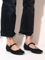 Ballerine Noir Γυναικείες Δερμάτινες Μπαλαρίνες Μαύρες - Image 5
