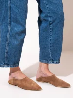 Chaussette Γυναικείες Δερμάτινες Μπαλαρίνες Μυτερές Κάμελ - Image 4