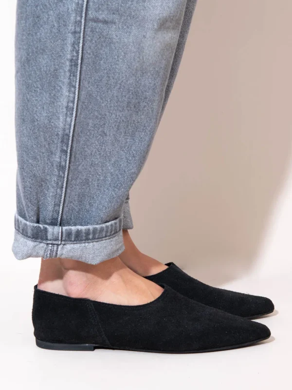 Chaussette Noir Γυναικείες Δερμάτινες Μπαλαρίνες Μυτερές Μαύρες - Image 3