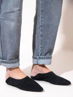 Chaussette Noir Γυναικείες Δερμάτινες Μπαλαρίνες Μυτερές Μαύρες - Image 4