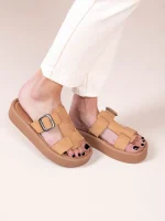 Croix Γυναικεία Δερμάτινα Flatforms Ταμπά - Image 2