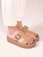 Croix Γυναικεία Δερμάτινα Flatforms Ταμπά - Image 3