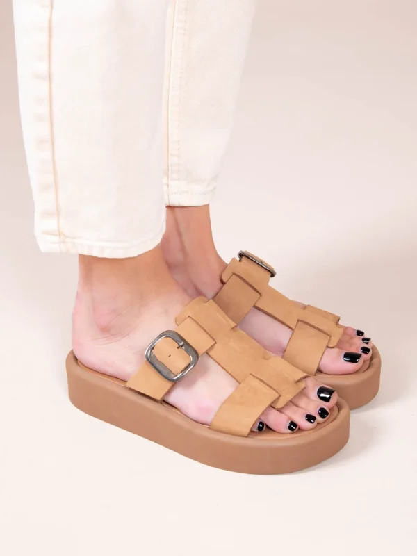 Croix Γυναικεία Δερμάτινα Flatforms Ταμπά - Image 3