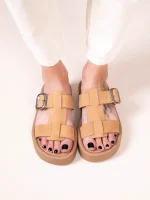 Croix Γυναικεία Δερμάτινα Flatforms Ταμπά - Image 5