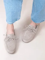 Foret Beige Γυναικεία Δερμάτινα Μοκασίνια Μπεζ