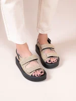 Jane Γυναικεία Δερμάτινα Flatforms Μπεζ - Image 2