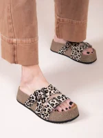 Liege X Leo Γυναικεία Δερμάτινα Flatforms Λεοπάρ - Image 2
