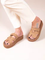 Phoenix Eleve Γυναικεία Δερμάτινα Flatforms Ταμπά - Image 4