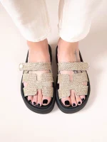 Phoenix Eleve Beige Γυναικεία Δερμάτινα Flatforms Μπεζ - Image 4