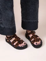 Tie Leo Γυναικεία Δερμάτινα Flatforms Λεοπάρ - Image 5