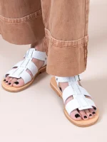 Tie Snake Γυναικεία Δερμάτινα Σανδάλια Λευκά - Image 4